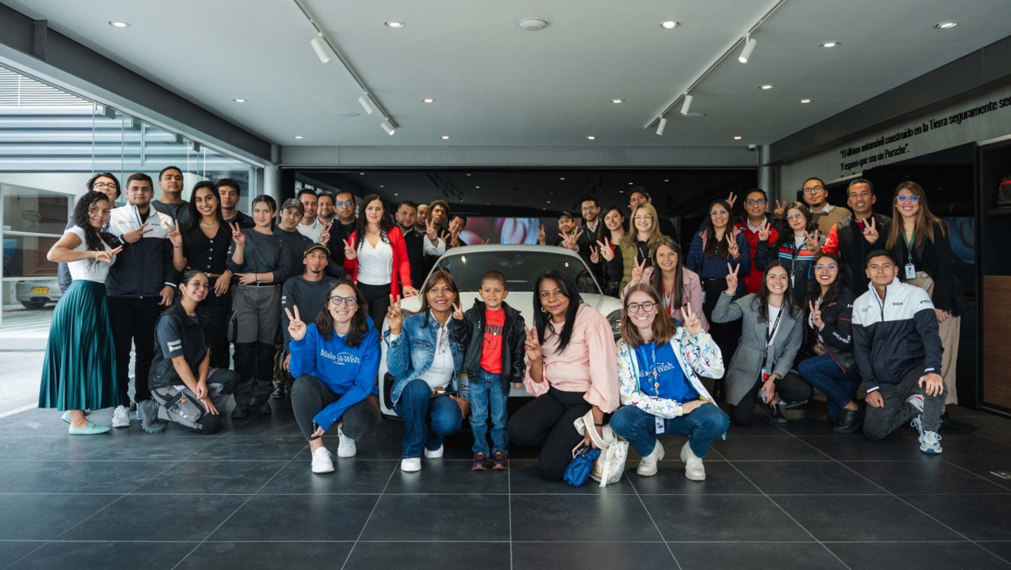 En Colombia, el pequeño Christian logró convertirse en una superestrella por un día gracias a la colaboración entre Porsche AG y Make-A-Wish.